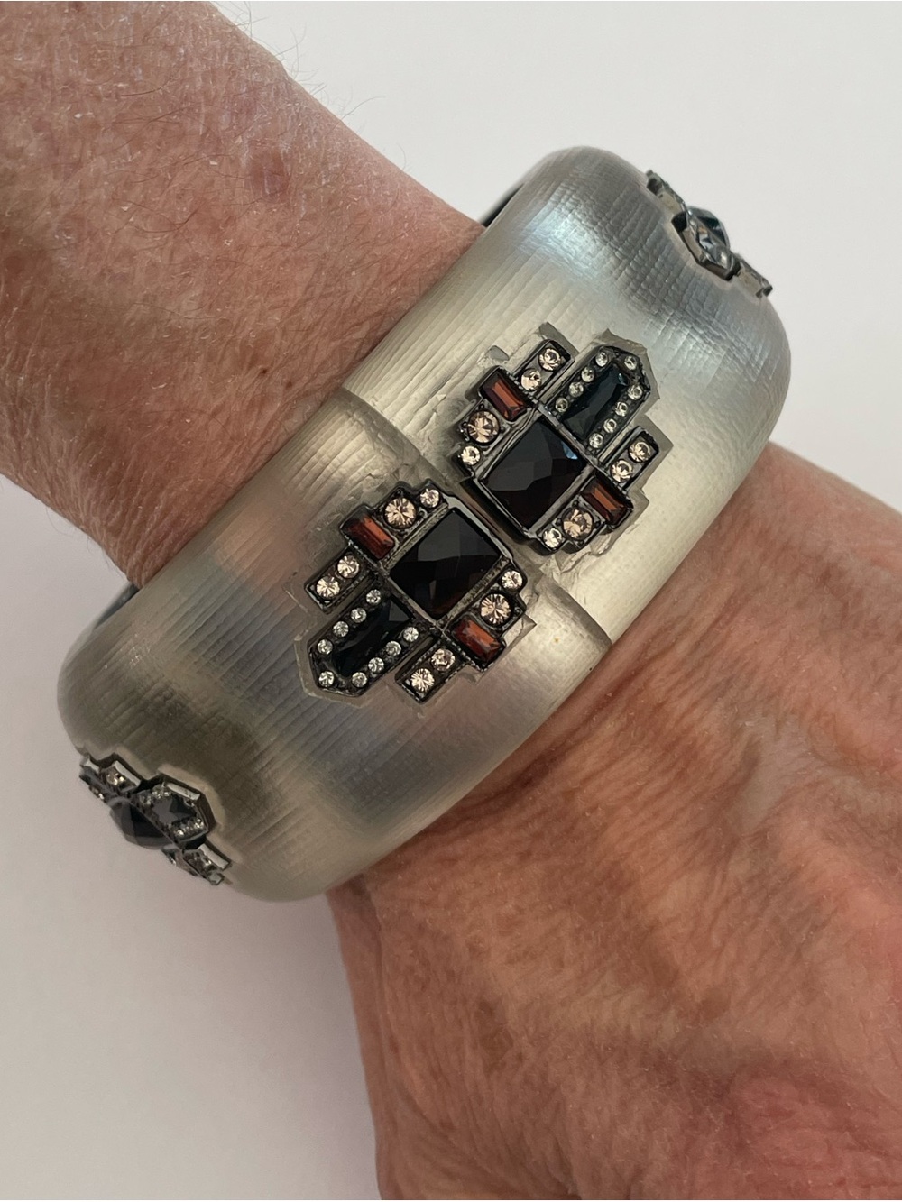 Alexis Bittar Wide Deco Acrylic Bangle Bracelet